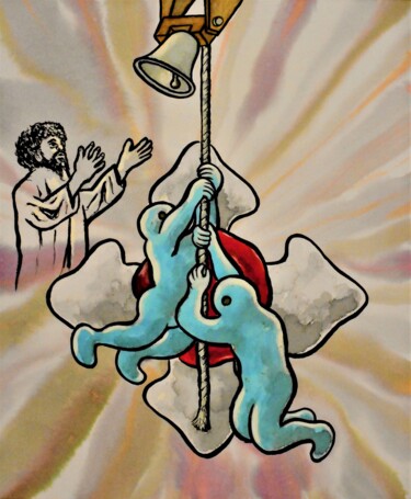 Malerei mit dem Titel "Erik Satie – Part 2…" von Noël Van Hoof, Original-Kunstwerk, Aquarell