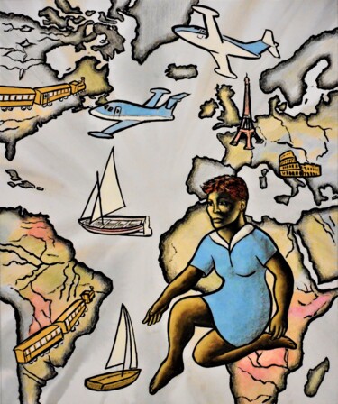 Malarstwo zatytułowany „Dionne Warwick – Tr…” autorstwa Noël Van Hoof, Oryginalna praca, Akwarela