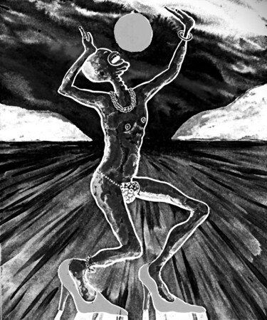 Malerei mit dem Titel "The Last Dancer" von Noël Van Hoof, Original-Kunstwerk, Aquarell