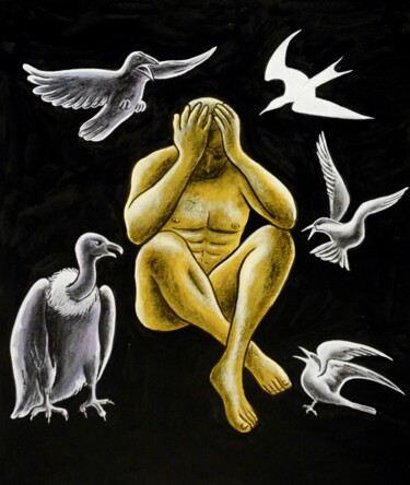 Malarstwo zatytułowany „Joachim's Shame (MM…” autorstwa Noël Van Hoof, Oryginalna praca, Akwarela