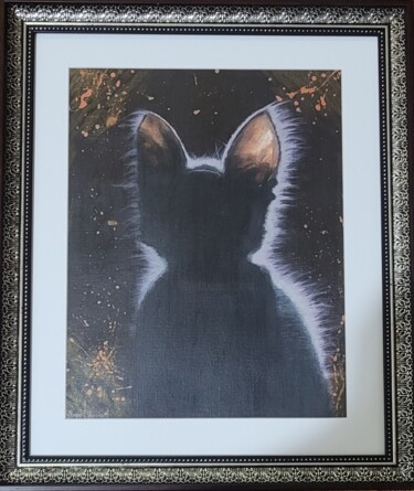 Painting titled "Gatito bebe a contr…" by Noemi Ferrari, Original Artwork, Acrylic Mounted on Other rigid panel