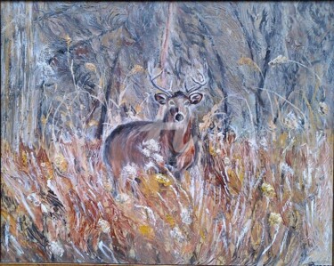 Peinture intitulée "Il cervo" par Noemi Piaggesi, Œuvre d'art originale, Acrylique