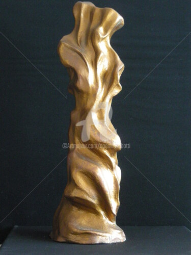 Sculpture intitulée "Fusion dorée -006.j…" par Noemi Zerbotti, Œuvre d'art originale, Terre cuite
