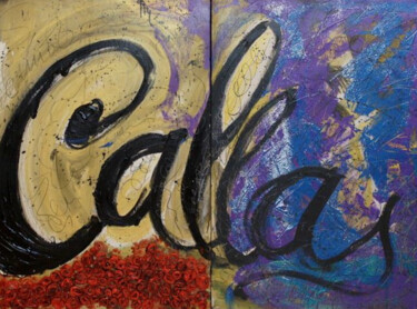 Painting titled "Callas" by Noemi Bolzi, Original Artwork, Acrylic Mounted on Wood Stretcher frame