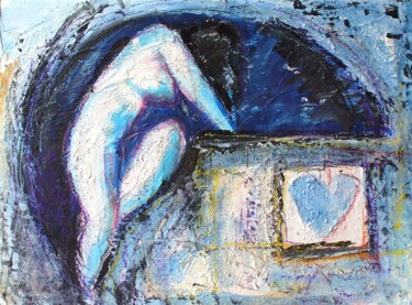 Pittura intitolato "Cuore Azzurro" da Noemi Bolzi, Opera d'arte originale, Acrilico