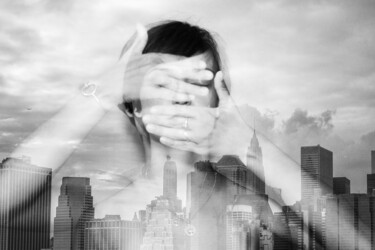 Se voiler la face Photographie intitulée "Se voiler la face" par Noémie Beslay, Œuvre d'art originale, Photographie manipulée