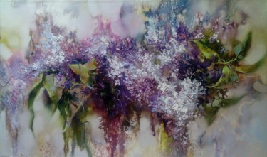 Картина под названием "Сирень цветёт" - Irina Nogina, Подлинное произведение искусства, Масло