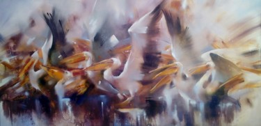 Картина под названием "Золотой берег" - Irina Nogina, Подлинное произведение искусства, Масло Установлен на Деревянная рама…