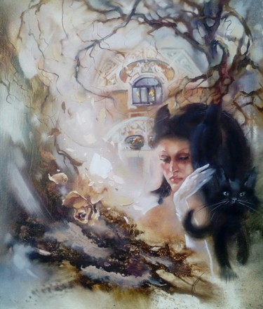 Painting titled "Маргарита" by Irina Nogina, Original Artwork, Oil