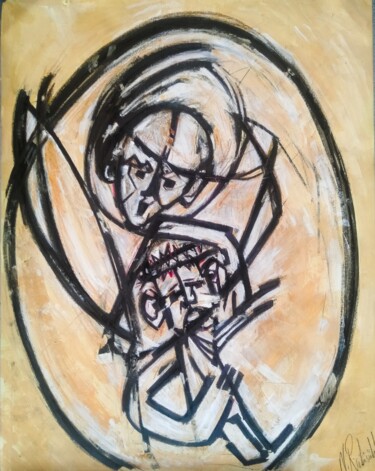 Disegno intitolato "Jesus ovum" da Noham Rudisuhli, Opera d'arte originale, Acrilico