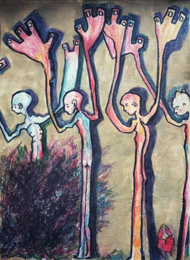 Disegno intitolato ""Fear not those who…" da Noham Rudisuhli, Opera d'arte originale, Matite colorate