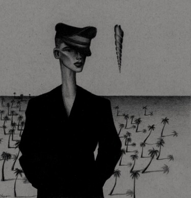 "Le Commandant Monol…" başlıklı Resim Noir tarafından, Orijinal sanat, Grafit