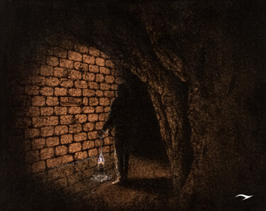 Painting titled "Les Catacombes Inte…" by Noiteart, Original Artwork, Acrylic