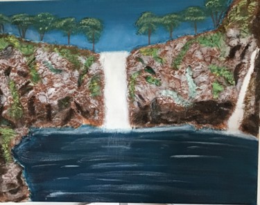 Peinture intitulée "Cascade Île de la r…" par Florence Flot, Œuvre d'art originale, Acrylique