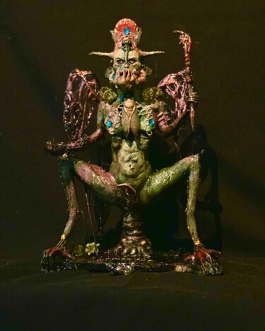 Sculpture intitulée "Beelzebub" par Noizevul, Œuvre d'art originale, Pâte polymère
