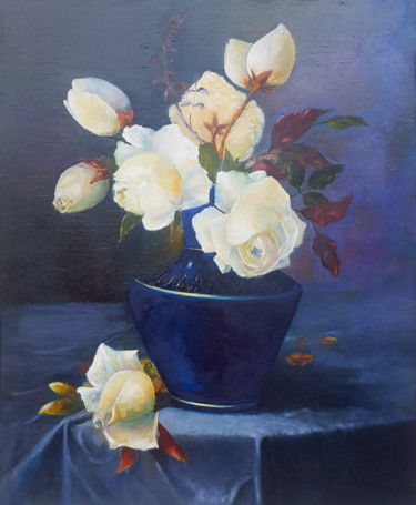 Painting titled "Roses" by Nokari, Original Artwork, Oil