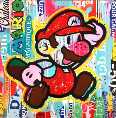 Painting titled "Mario style" by Nokat, Original Artwork