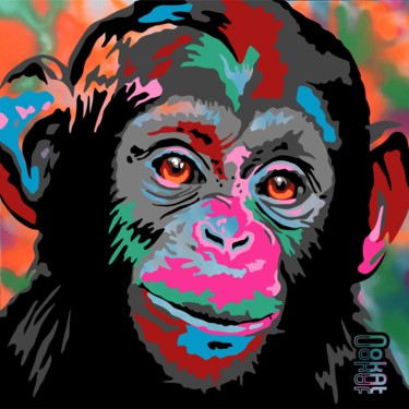 Painting titled "Monkey" by Nokat, Original Artwork