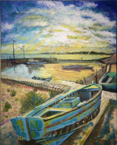 Pintura intitulada "The Little Harbor" por Miguel H., Obras de arte originais, Acrílico