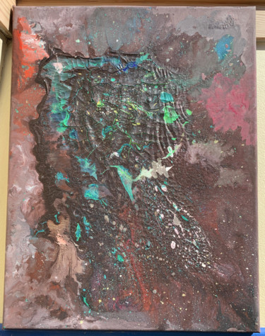 Painting titled "galaxie perdue" by Nolwen Kermoal, Original Artwork, Acrylic