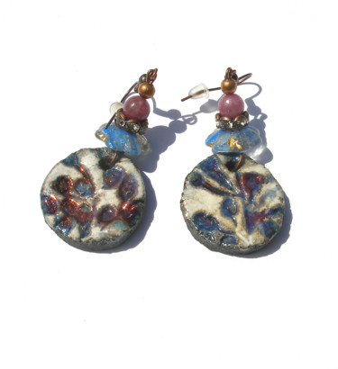 Artcraft titled "Boucles d'oreilles…" by Montroulez Girl, Original Artwork, Earrings