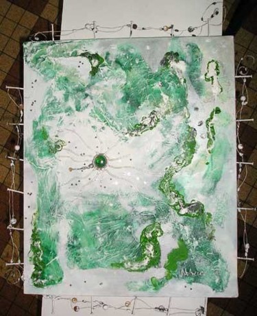Peinture intitulée "Bijou vert" par Nolwenn Charut, Œuvre d'art originale