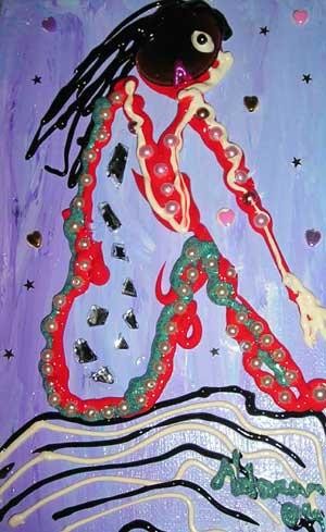 Peinture intitulée "Sirène" par Nolwenn Charut, Œuvre d'art originale