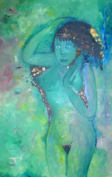 Peinture intitulée "Venus verte" par Nolwenn Charut, Œuvre d'art originale