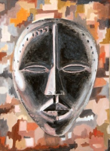 Peinture intitulée "Masque Dan" par Patrick Noly, Œuvre d'art originale