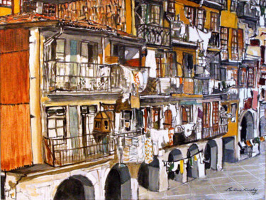 Peinture intitulée "Porto" par Patrick Noly, Œuvre d'art originale, Huile