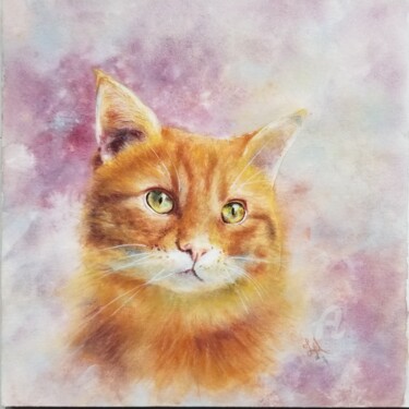 Pintura titulada "Cat painting" por Tatiana Le Metayer, Obra de arte original, Pastel