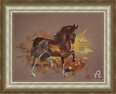 Pintura intitulada "Horse Original wall…" por Tatiana Le Metayer, Obras de arte originais, Tinta