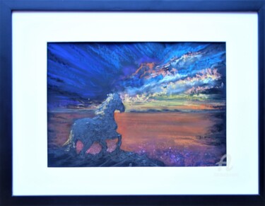 Рисунок под названием "Horse soft pastel p…" - Tatiana Le Metayer, Подлинное произведение искусства, Пастель