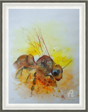 Painting titled "Insect art watercol…" by Tatiana Le Metayer, Original Artwork, Watercolor