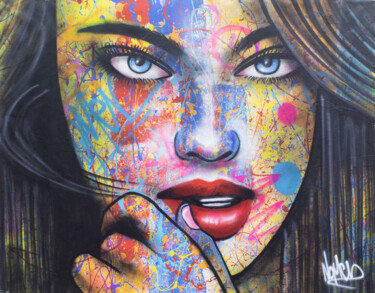 Pintura intitulada "Thinking Of You" por Nomen, Obras de arte originais, Tinta spray