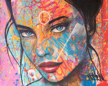 Картина под названием "Girl Of Ipanema" - Nomen, Подлинное произведение искусства, Рисунок распылителем краски