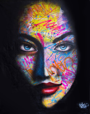 Картина под названием "Vandal Affair Compu…" - Nomen, Подлинное произведение искусства, Рисунок распылителем краски