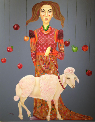 Peinture intitulée "Mrs Mongol" par Nomin, Œuvre d'art originale, Acrylique