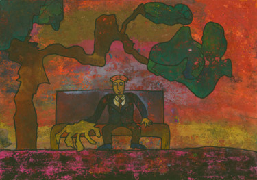 Pintura titulada ""Иллюстрация к рома…" por Denis Aleksandrovich, Obra de arte original, Gouache