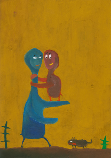 Peinture intitulée "- Не бойся, я с тоб…" par Denis Aleksandrovich, Œuvre d'art originale, Gouache