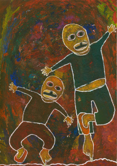 Peinture intitulée ""В аду будем стоять…" par Denis Aleksandrovich, Œuvre d'art originale, Gouache