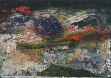 Pittura intitolato ""Гнев (синяя гора,…" da Denis Aleksandrovich, Opera d'arte originale, Gouache