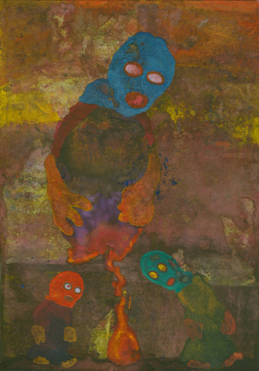 Pintura intitulada ""Маленькие маги и Б…" por Denis Aleksandrovich, Obras de arte originais, Guache