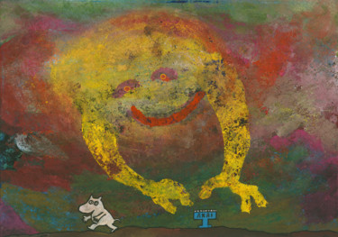 Schilderij getiteld ""Муми-тролль встреч…" door Denis Aleksandrovich, Origineel Kunstwerk, Gouache