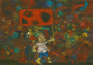 Pittura intitolato ""Мучительное знамя…" da Denis Aleksandrovich, Opera d'arte originale, Gouache