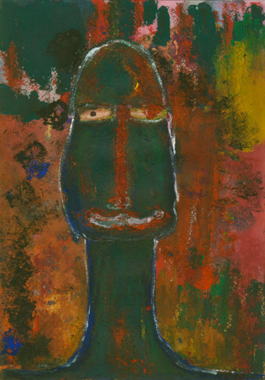 Peinture intitulée ""Персонаж с улыбкой"" par Denis Aleksandrovich, Œuvre d'art originale, Gouache