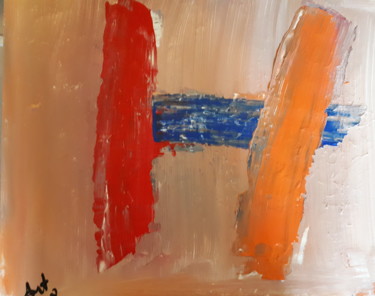 Peinture intitulée "composition rouge b…" par Antonio Alvarez, Œuvre d'art originale