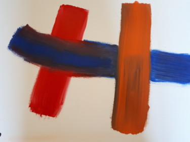 Peinture intitulée "composition rouge b…" par Antonio Alvarez, Œuvre d'art originale