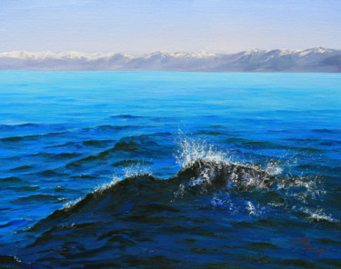 Картина под названием "Байкал, Сарма идёт!" - Андрей Жилин, Подлинное произведение искусства, Масло