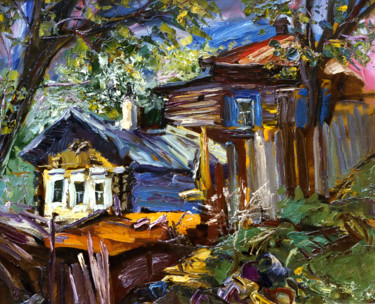 Schilderij getiteld "Дом, которого уже н…" door Andrei Zhilin, Origineel Kunstwerk, Olie